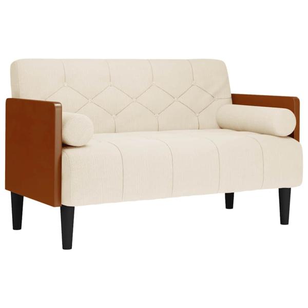 Zweisitzer-Sofa mit Nackenrollen 110 cm Leinen