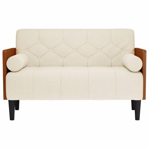 Zweisitzer-Sofa mit Nackenrollen 110 cm Leinen