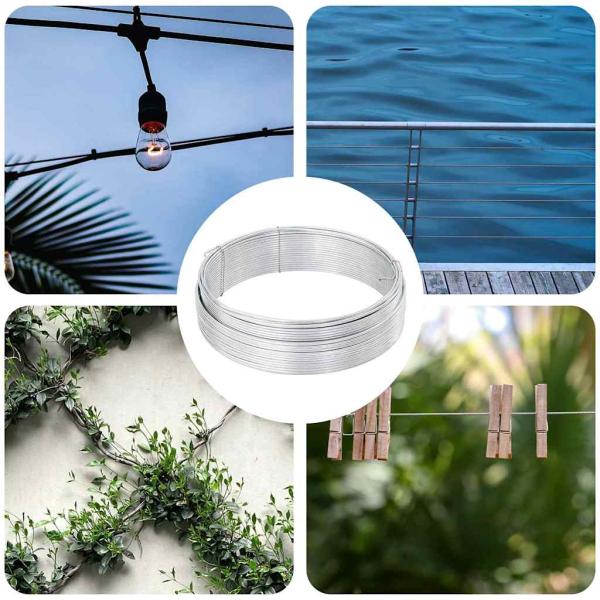 ARDEBO.de - Zaunbindedraht Silber 80 m Heißgetauchter verzinkter Stahl