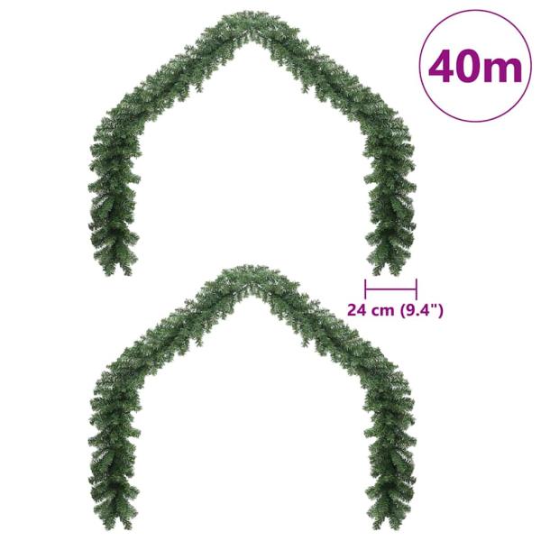 Weihnachtsgirlande 2 pcs Grün 40 m PVC