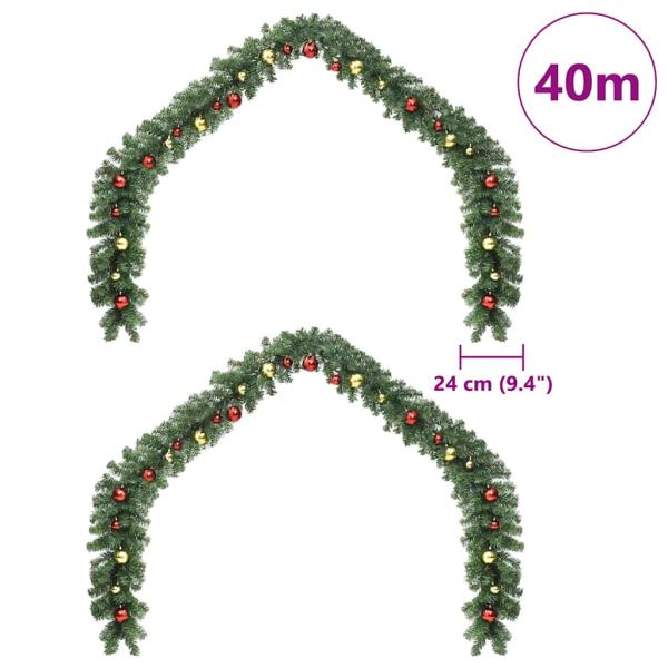 Weihnachtsgirlande 2 pcs Grün 40 m PVC