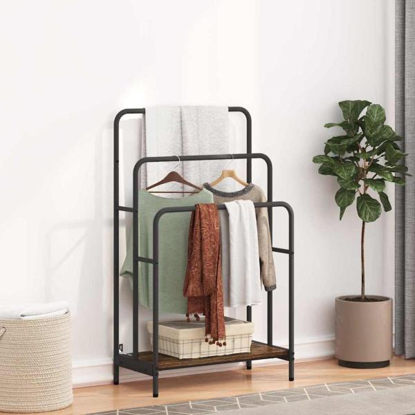 ARDEBO.de - Kleiderständer Raucheiche 60 x 30 x 100.5 cm Holzwerkstoff