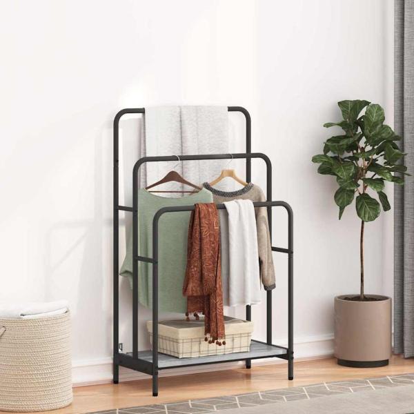 ARDEBO.de - Kleiderständer Grau Sonoma 60 x 30 x 100.5 cm Holzwerkstoff