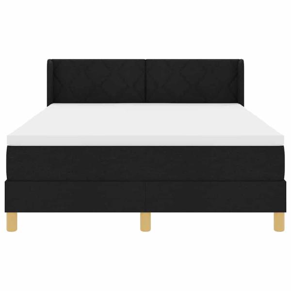 Boxspringbett mit Matratze Weiß und Schwarz 140 x 190 cm Stoff