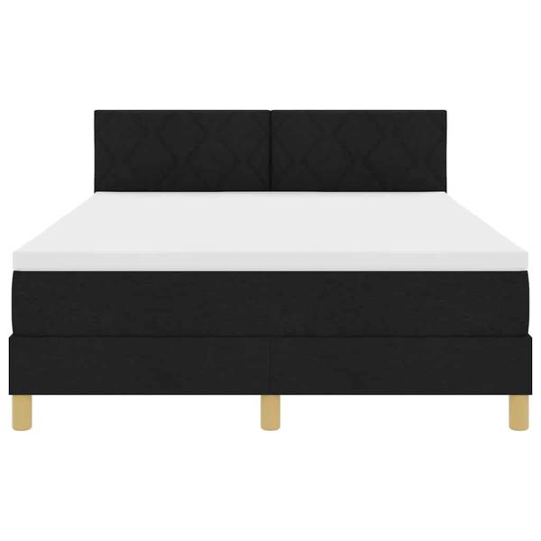 Boxspringbett mit Matratze Schwarz 140 x 190 cm Stoff