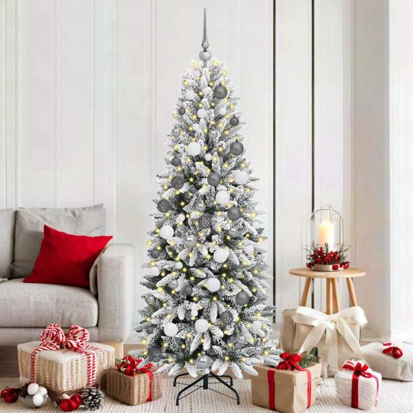 ARDEBO.de - KünstlicherWeihnachtsbaum Weiß 180cm PVC