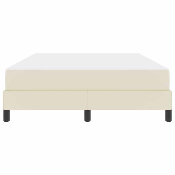 Bett mit Matratze Creme 140 x 190 cm Kunstleder