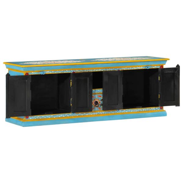 TV-Schrank Blau 110x30x40 cm Massivholz Mango