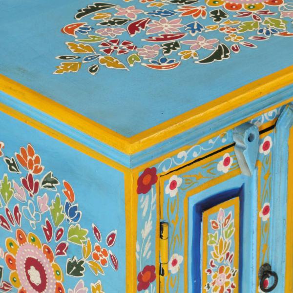 TV-Schrank Blau 110x30x40 cm Massivholz Mango