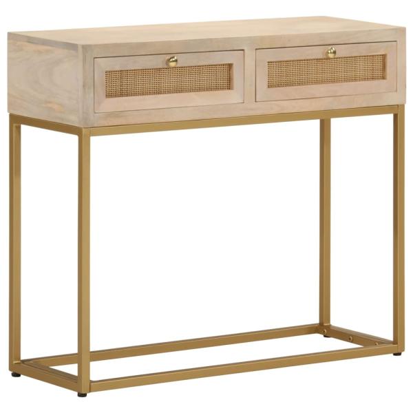 ARDEBO.de - Konsolentisch 90x30x76 cm Massivholz Mango und Eisen