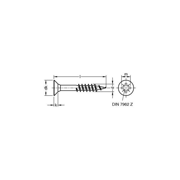 Joseph Dresselhaus 1132021514,545 JD-79 Spanplattenschrauben, Senkkopf Z, verzinkt, 4,5x45mm