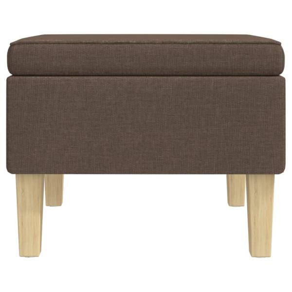 Hocker mit Holzbeinen Taupe Stoff