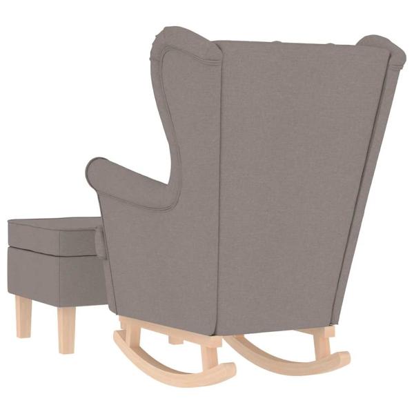 Schaukelstuhl mit Fußhocker Taupe Stoff