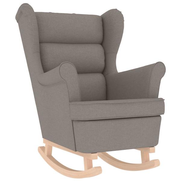 Schaukelstuhl mit Fußhocker Taupe Stoff