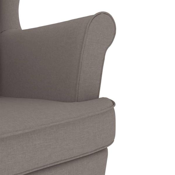 Schaukelstuhl mit Fußhocker Taupe Stoff