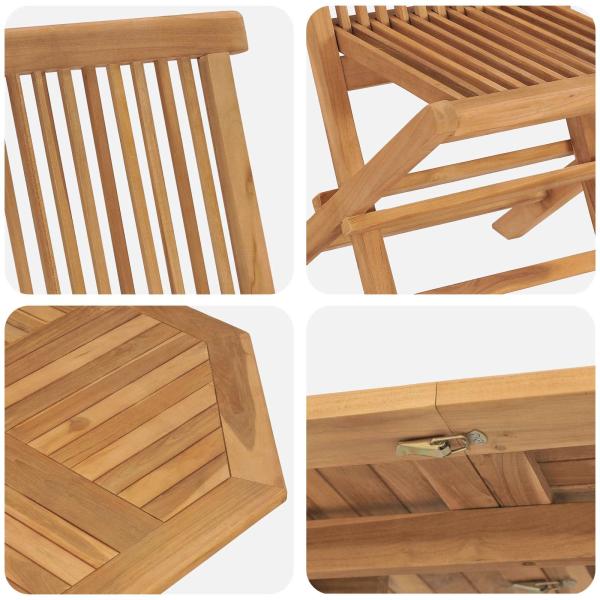 Garten Essgruppe 5 pcs Braun Massivholz Teak