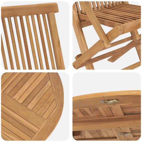 Garten Essgruppe 5 pcs Braun Massivholz Teak