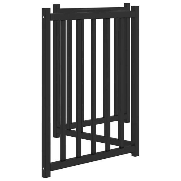 3-tlg. Hundetor Faltbar Schwarz 150 cm Massivholz Tanne