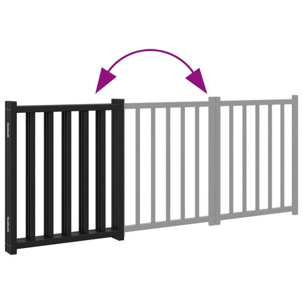 3-tlg. Hundetor Faltbar Schwarz 150 cm Massivholz Tanne