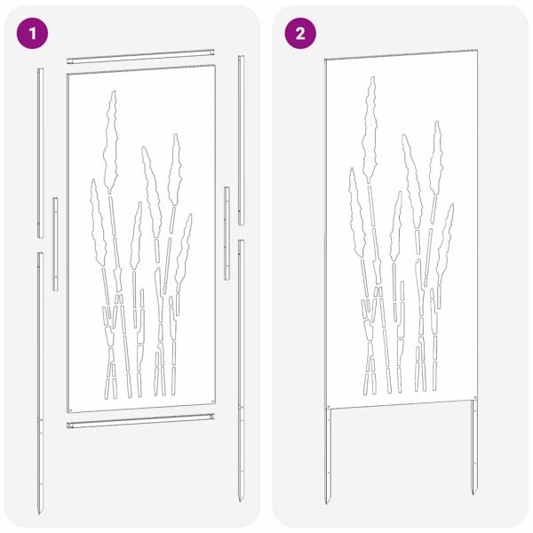 Garten dekoratives Panel Silber 50 x 140 cm Verzinkter Stahl