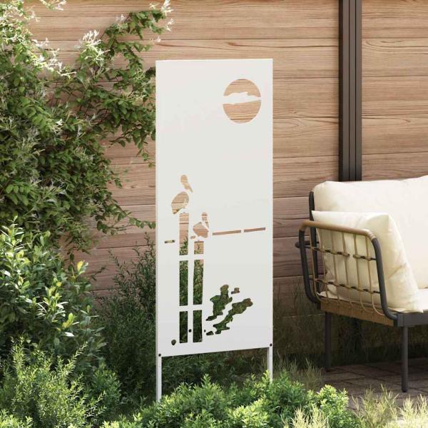 Garten dekoratives Panel Weiß 50 x 140 cm Kaltgewalzter Stahl