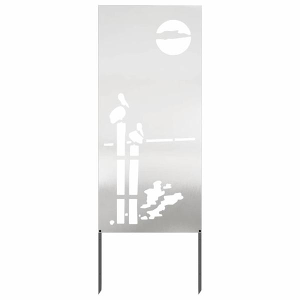 ARDEBO.de - Garten Sichtschutz-Leinwand Silber 50 x 140 cm Edelstahl