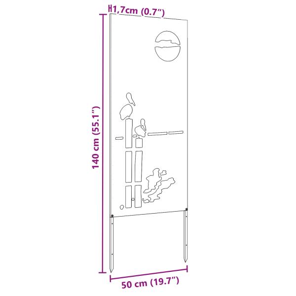 Garten dekoratives Panel Rostig 50 x 140 cm