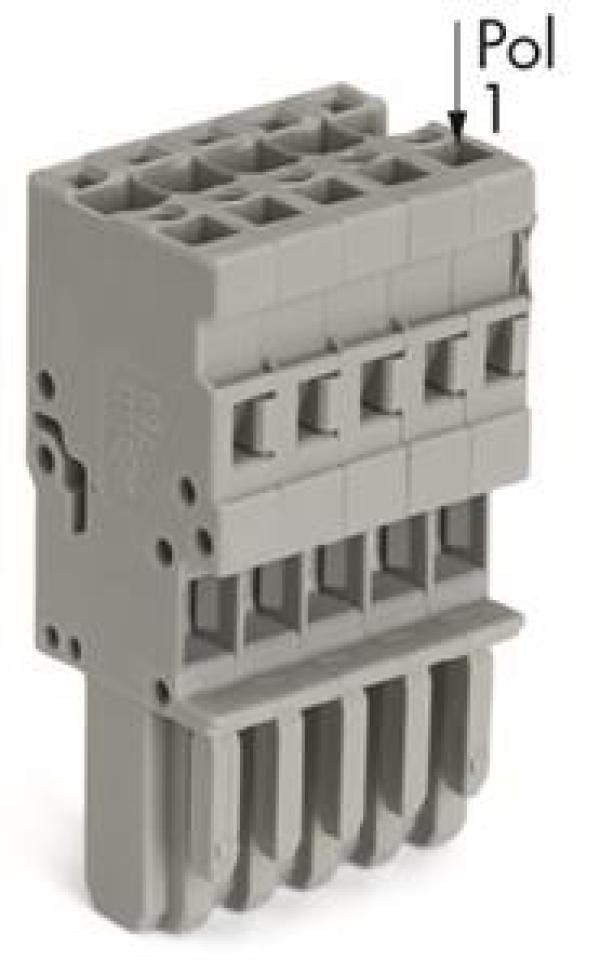 ARDEBO.de - 1-Leiter-Federleiste gerade für Basisklemmen oder Stiftleisten kodierbar 7-polig grau