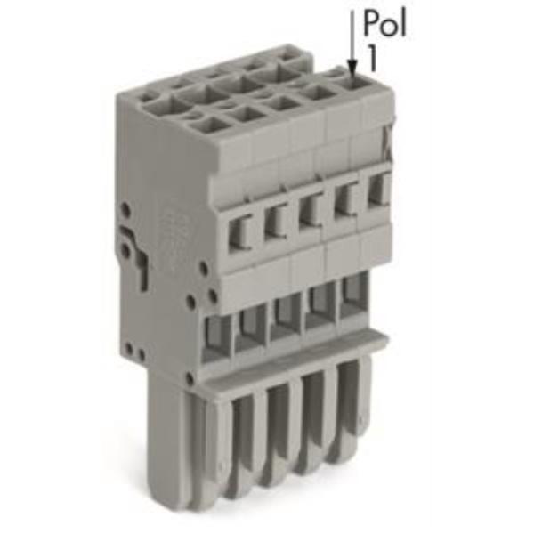WAGO Kontakttechnik 1-Leiter-Federleiste gerade für Basisklemmen oder Stiftleisten kodierbar 15-polig grau (10 ST)
