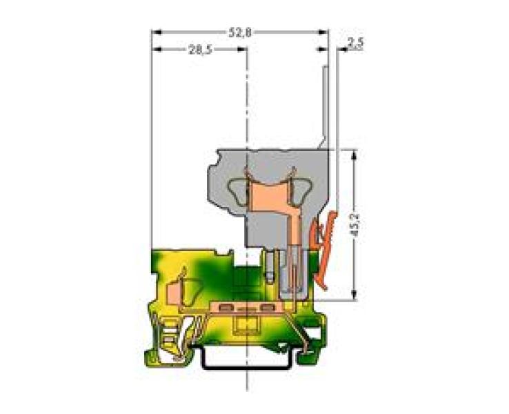 WAGO Kontakttechnik 1-Leiter/1-Pin-PE-Basisklemme 4 mm² grün-gelb (100 ST)