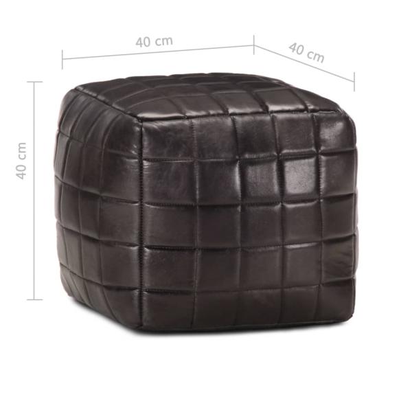 Pouf Schwarz 40 x 40 x 40 cm Echtes Ziegenleder