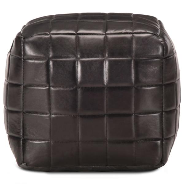 Pouf Schwarz 40 x 40 x 40 cm Echtes Ziegenleder