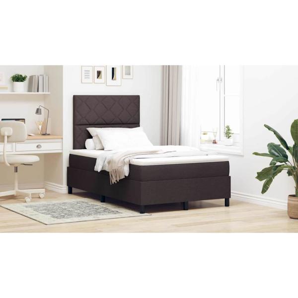 Boxspringbett mit Matratze Dunkelbraun 120 x 190 cm Stoff
