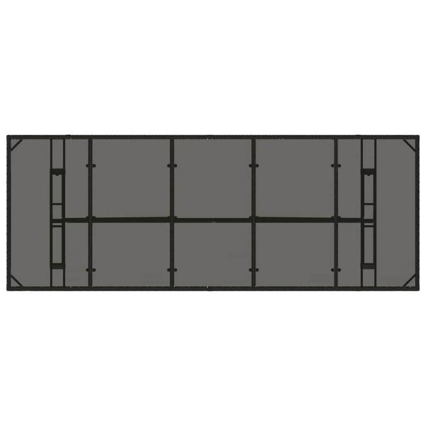 Garten Essgruppe 11 pcs Schwarz Poly Rattan