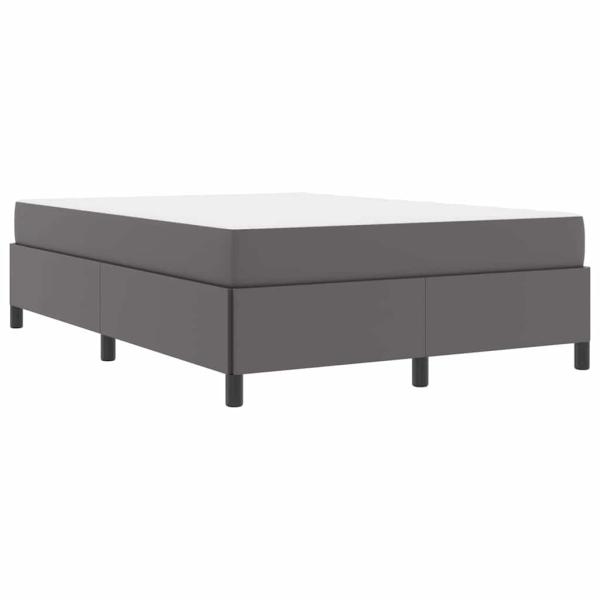 Bettgestell mit Matratze Grau 160 x 200 cm Kunstleder
