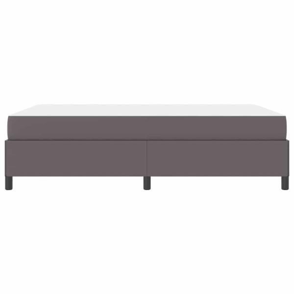 Bettgestell mit Matratze Grau 160 x 200 cm Kunstleder