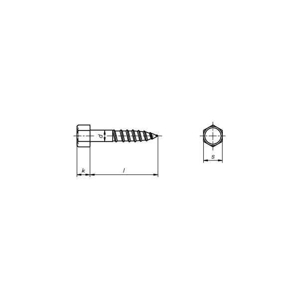 Joseph Dresselhaus 000800152850 Sechskant Holzschraube, verzinkt, 8x50mm