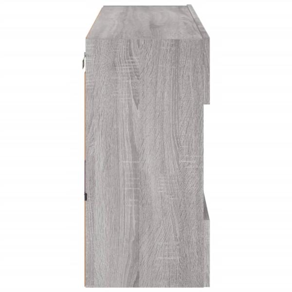 TV-Wandschrank mit LED-Leuchten Grau Sonoma 98,5x30x60,5 cm