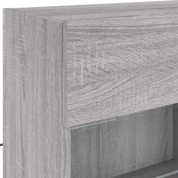 TV-Wandschrank mit LED-Leuchten Grau Sonoma 98,5x30x60,5 cm