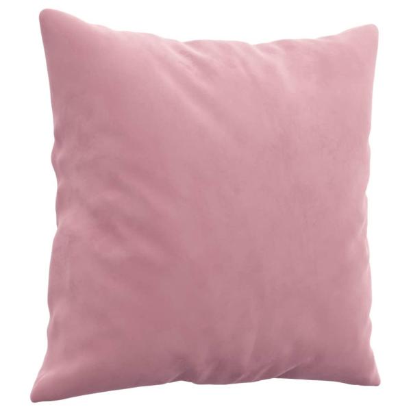 4-tlg. Sofagarnitur mit Kissen Rosa Samt