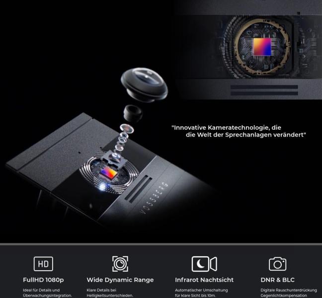 Metzler VDM10 2.0 Video Türsprechanlage Komplettset, mit HD-Kamera für 3 Familienhaus, mit austauschbarem Namensschild, LAN/POE, App, Anthrazit, V2A Edelstahl (VDM10-NEO-SET-POE-3T-AN)