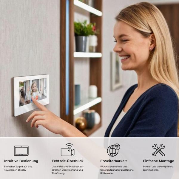 Metzler VDM10 2.0 Video Türsprechanlage Komplettset, mit HD-Kamera für 3 Familienhaus, mit austauschbarem Namensschild, LAN/POE, App, Anthrazit, V2A Edelstahl (VDM10-NEO-SET-POE-3T-AN)