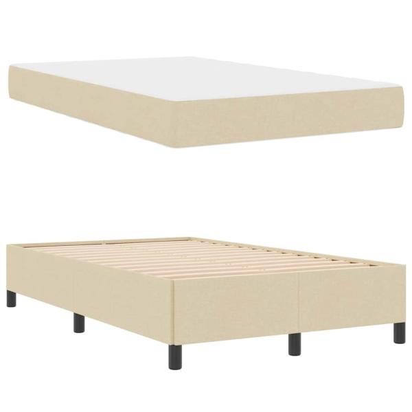 Boxspringbett Creme und Schwarz 120 x 190 cm