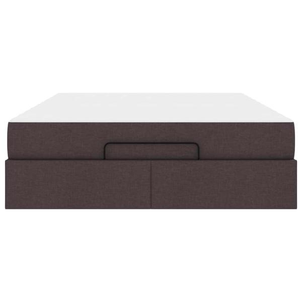 Bettgestell mit Speicher Dunkelbraun 160 x 200 cm Stoff