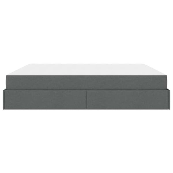 Bettgestell mit Speicher Dunkelgrau 200 x 200 cm Stoff