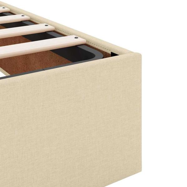 Bettgestell mit Speicher Creme 160 x 200 cm Stoff