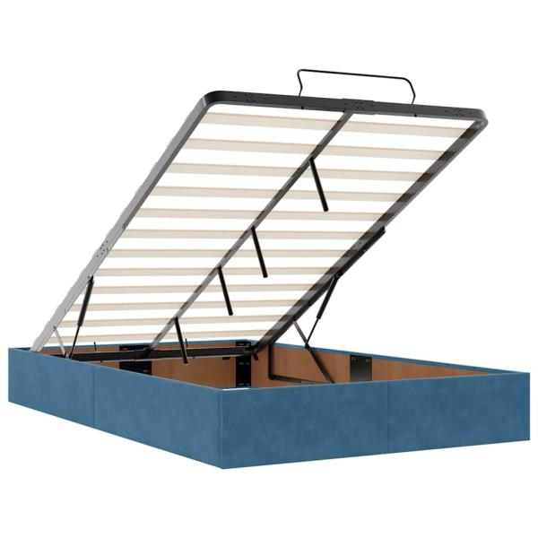 Bettgestell mit Matratze mit Speicher Blau 120 x 190 cm Samt