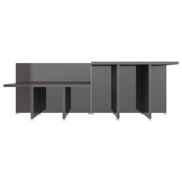 Couchtische 2 Stk. Hochglanz-Grau 111,5x50x33 cm Holzwerkstoff