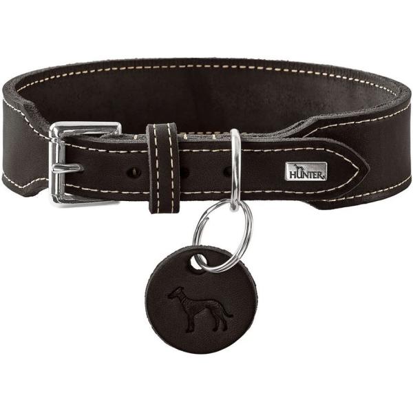 ARDEBO.de Hunter Halsband Aalborg Rindsleder schwarz extrabreit 50/S-M