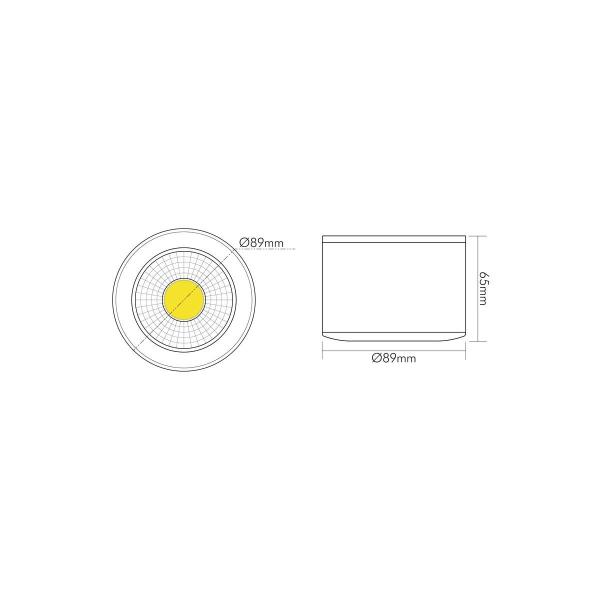 Nobile 1856676923 Aufbau LED-Downlight, A5068, 9,5W, 38°, dimmbar, warmweiß, nickel-gebürstet